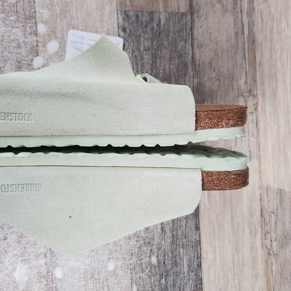 Birkenstock Zurich Mens Slide‎ Sandals Sz 10 Faded Lime Suede Leather Buckles main image 7